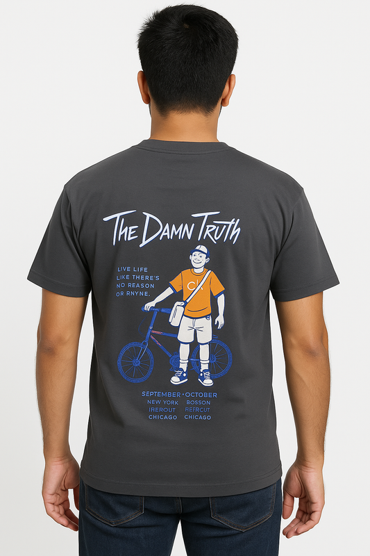 Full Back printed Oversize T-Shrit charcoal