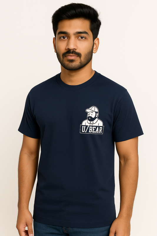 Full Back printed Oversize T-Shrit Navy