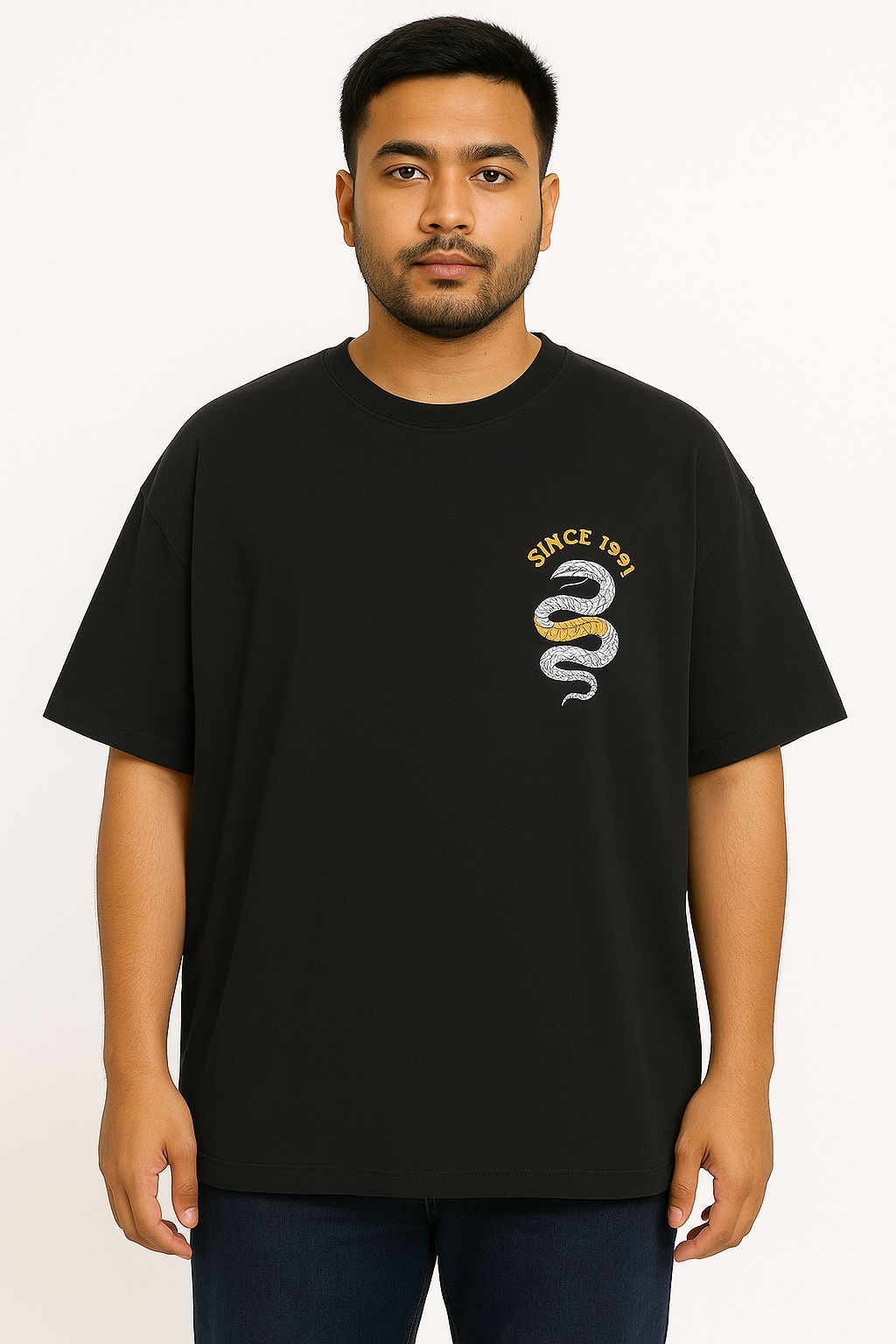 Full Back printed Oversize T-Shrit Black