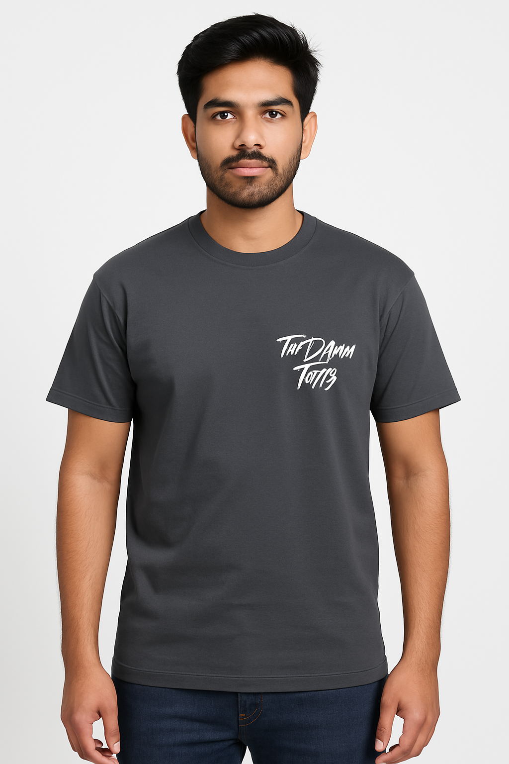 Full Back printed Oversize T-Shrit charcoal