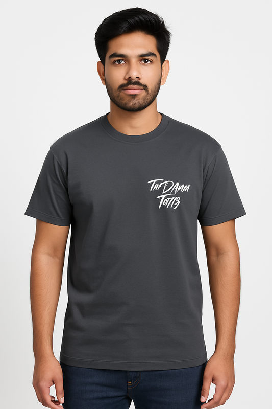 Full Back printed Oversize T-Shrit charcoal