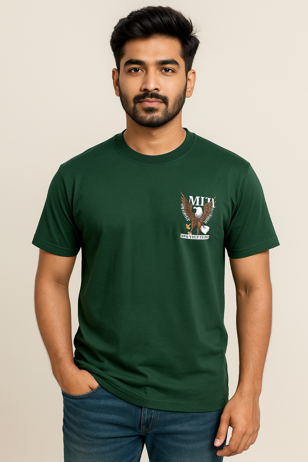 Full Back printed Oversize T-Shrit Green