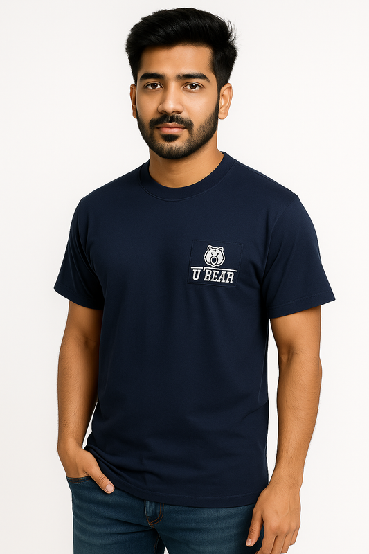 Full Back printed Oversize T-Shrit Navy