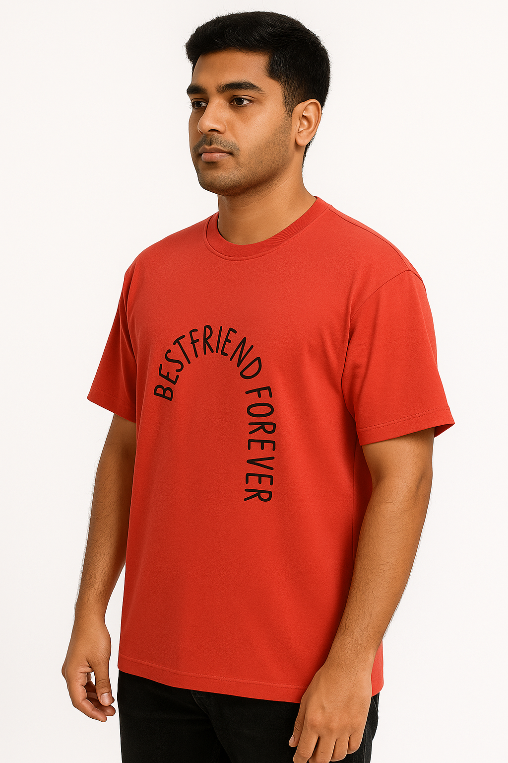 Full Back printed Oversize T-Shrit Red