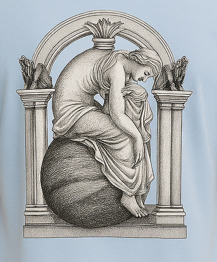 Full Back printed Oversize T-Shrit Sky